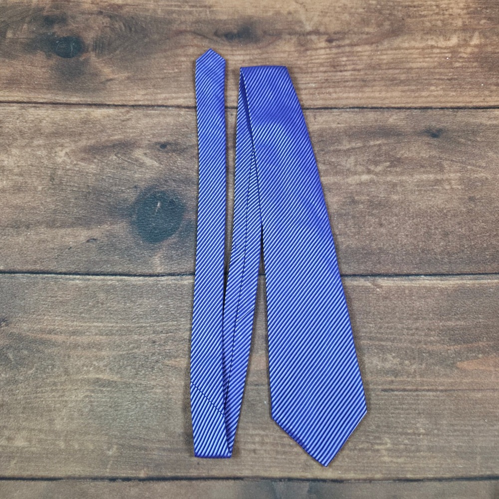 David Donahue Necktie Mens OS Purple Good Ribbed Stripe Silk Tie